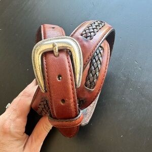 Brighton Brown Leather Men's Belt with Silver Buckle